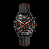 Tag Heuer Carrera Chronograph Porsche Orange Racing 44mm Black Dial Black Nylon Strap Watch for Men - CBN2A1M.FC6526