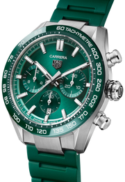 Tag Heuer Carrera Chronograph 44mm Green Dial Green Steel Strap Watch for Men - CBN2A1N.FT6238