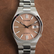 Citizen x Pantone Automatic Warm Sand Dial Silver Steel Strap Watch For Men - NJ0158-89Y