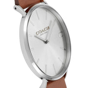 Coach Charles Silver Dial Brown Leather Strap Watch for Men - 14602152