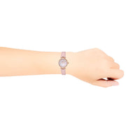 Coach Hayley Mother of Pearl Pink Dial Pink Leather Strap Watch for Women - 14503537