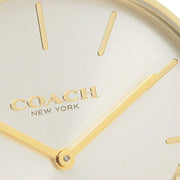 Coach Perry White Dial Gold Steel Strap Watch for Women - 14503345