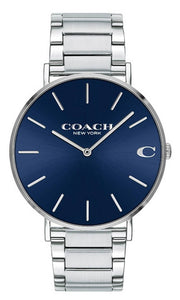 Coach Charles Blue Dial Silver Steel Strap Watch for Men - 14602429