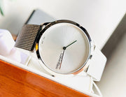 Calvin Klein Minimal Silver Dial Silver Mesh Bracelet Watch for Men - K3M211Y6