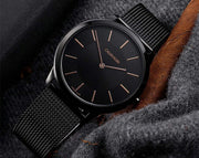 Calvin Klein Minimal Black Dial Black Mesh Bracelet Watch for Men - K3M21421