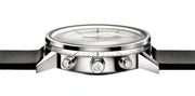 Calvin Klein Post Minimal White Dial Black Leather Strap Watch for Men - K7627120