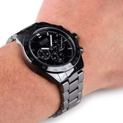Hugo Boss Ikon Chronograph Black Dial Black Steel Strap Watch for Men - 1512961