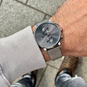Hugo Boss Integrity Chronorgaph Grey Dial Silver Mesh Bracelet Watch for Men - 1513807