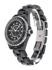 Chanel J12 Quartz Diamonds Black Dial Black Steel Strap Watch for Women - J12 H1625