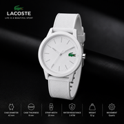 Lacoste 12.12 White Dial White Silicon Strap Watch for Men - 2010984