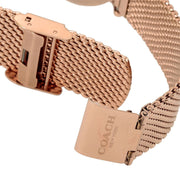 Coach Perry Silver Dial Rose Gold Mesh Bracelet Watch for Women - 14503386