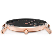 Daniel Wellington Classic Bayswater Black Dial Black NATO Strap Watch For Men - DW00100277