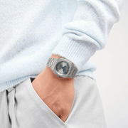 D1 Milano Square Titanium Gray Dial Gray Steel Strap Watch for Men - D1-SQBJ02