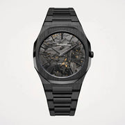 D1 Milano Ultra Thin Two Tone Black Steel Strap Watch for Men - D1-UTBJ31