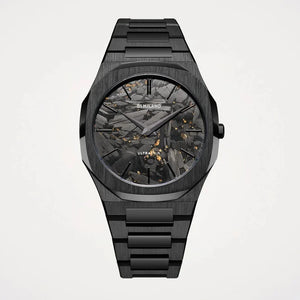 D1 Milano Ultra Thin Two Tone Black Steel Strap Watch for Men - D1-UTBJ31