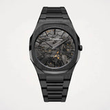 D1 Milano Ultra Thin Two Tone Black Steel Strap Watch for Men - D1-UTBJ31