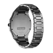 D1 Milano Ultra Thin Black Dial Gray Steel Strap Watch for Men - D1-UTBJ15
