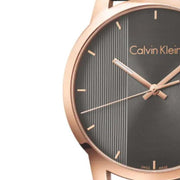 Calvin Klein City Quartz Grey Dial Black Leather Strap Watch for Men - K2G2G6C3