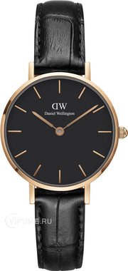 Daniel Wellington Classic Petite Reading Black Dial Black Leather Strap Watch For Women - DW00100223