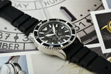 Emporio Armani Sea Explorer Meccanico Automatic Black Dial Black Silicone Strap Watch For Men - AR60062