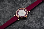 Emporio Armani Gianni T Bar Crystals Purple Dial Purple Leather Strap Watch for Women - AR11487