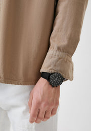 Emporio Armani Mario Chronograph Black Dial Black Nylon Strap Watch For Men - AR11453