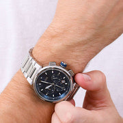 Hugo Boss One Chronograph Blue Dial Silver Steel Strap Watch For Men - 1513999