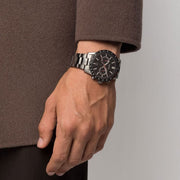 Hugo Boss Allure Chronograph Black Dial Silver Steel Strap Watch for Men - 1513922