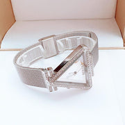 Guess Fame Diamonds Silver Dial Silver Mesh Bracelet Watch for Women - GW0508L1