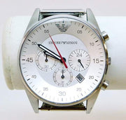 Emporio Armani Sport Chronograph White Dial White Silicone Strap Watch For Men - AR5859