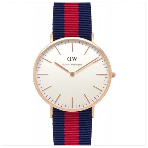 Daniel Wellington Classic Oxford White Dial Two Tone NATO Strap Watch For Men - DW00100001
