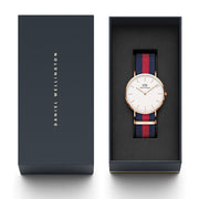 Daniel Wellington Classic Oxford White Dial Two Tone NATO Strap Watch For Men - DW00100001