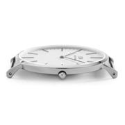 Daniel Wellington Classic York White Dial Black Leather Strap Watch For Men - DW00100025