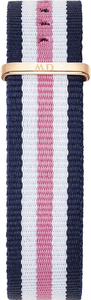 Daniel Wellington Classic South Hampton White Dial Two Tone Nylon Strap Watch For Women - DW00100034