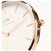 Daniel Wellington Classic Winchester White Dial Three Tone Nylon Strap Watch For Women - DW00100033
