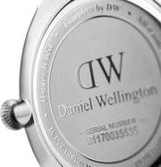 Daniel Wellington Dapper Reading Quartz White Dial Black Leather Strap Watch For Women - DW00100117
