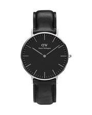 Daniel Wellington Classic Sheffield Black Dial Black Leather Strap Watch For Women - DW00100145