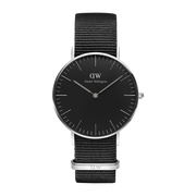 Daniel Wellington Petite Cornwall Black Dial Black Nylon Strap Watch For Women - DW00100248