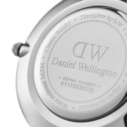 Daniel Wellington Classic Petite Sterling Black Dial Silver Mesh Bracelet Watch For Women - DW00100162
