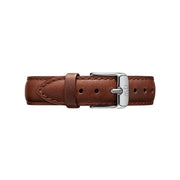 Daniel Wellington Classic Petite St Mawes White Dial Brown Leather Strap Watch For Women - DW00100187