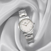 Daniel Wellington Iconic Link White Dial Silver Steel Strap Watch For Women - DW00100205