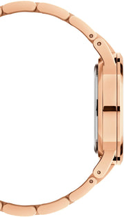 Daniel Wellington Iconic Link White Dial Rose Gold Steel Strap Watch For Women - DW00100209
