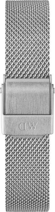 Daniel Wellington Petite Sterling Black Dial Silver Mesh Bracelet Watch For Women - DW00100218