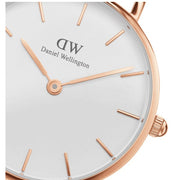 Daniel Wellington Classic Petite York White Dial Brown Leather Strap Watch For Women - DW00100176