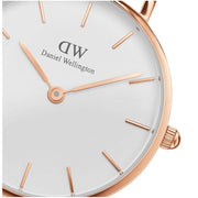 Daniel Wellington Classic Petite Reading White Dial Black Leather Strap Watch For Women - DW00100229