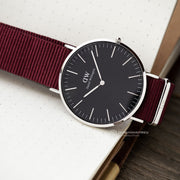 Daniel Wellington Classic Roselyn Black Dial Red NATO Strap Dial Watch For Women - DW00100270