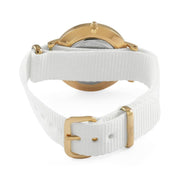 Daniel Wellington Classic Petite Dover White Dial White Nylon Strap Watch For Women - DW00100313