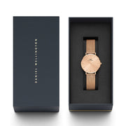 Daniel Wellington Petite Rose Gold Dial Rose Gold Mesh Bracelet Watch For Women - DW00100470