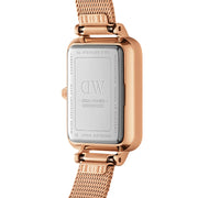 Daniel Wellington Quadro Unitone Rose Gold Dial Rose Gold Mesh Strap Watch For Women - DW00100484