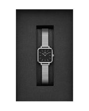 Daniel Wellington Quadro Studio Black Dial Silver Mesh Strap Watch For Women - DW00100522